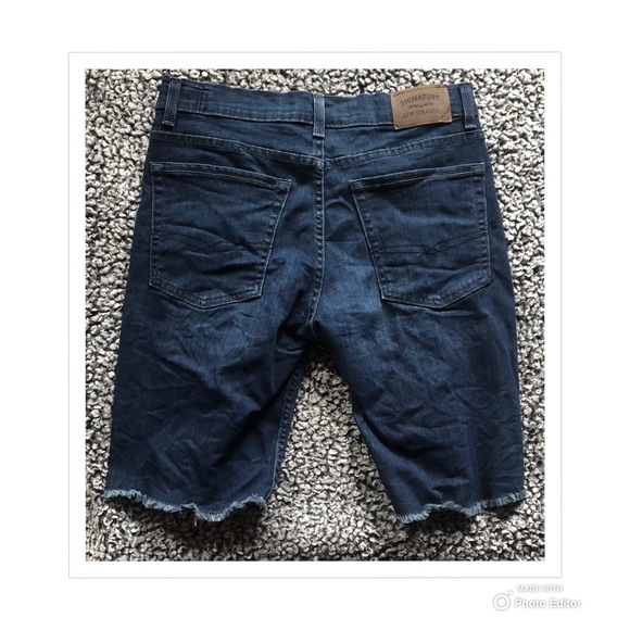 LEVIS JEANS SHORTS CUTOFF DISTRESSED DESTROYED BOYS ADJUSTABLE WAIST SIZE 18 - Picture 3 of 9